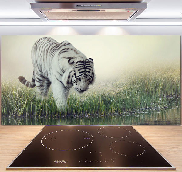 Dekoračný panel sklo Biely tiger