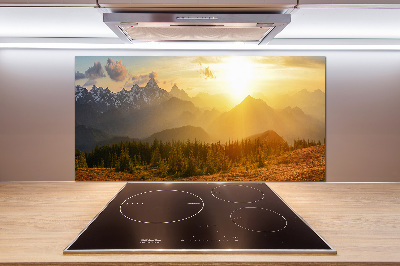 Panel do kuchyne Západ slnka hory