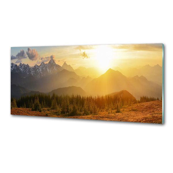 Panel do kuchyne Západ slnka hory