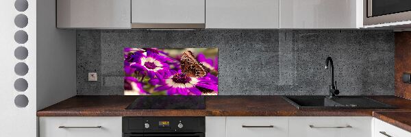 Panel do kuchyne Motýľ na kvetine