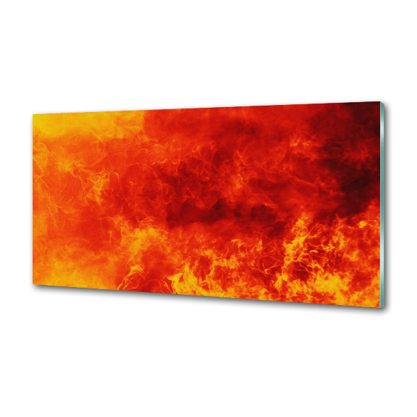 Sklenený panel do kuchynskej linky Plamene