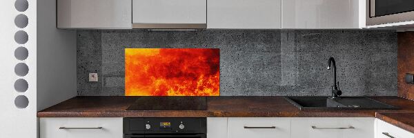 Sklenený panel do kuchynskej linky Plamene