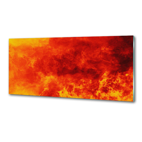 Sklenený panel do kuchynskej linky Plamene