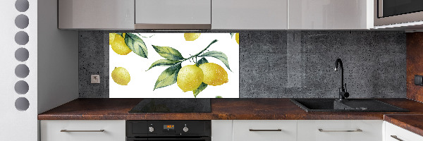 Sklenený panel do kuchyne Citróny
