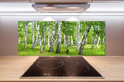 Dekoračný panel sklo Brezovy les