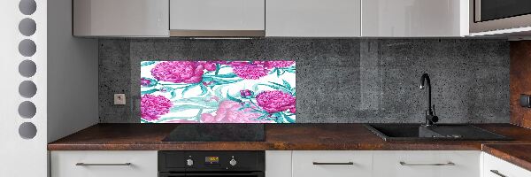 Panel do kuchyne Ružové pivónie