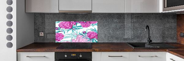 Panel do kuchyne Ružové pivónie