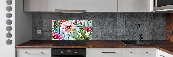 Panel do kuchyne Kaktusy a kvety