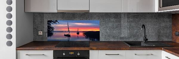 Panel lacobel Plachetnica pri západe slnka
