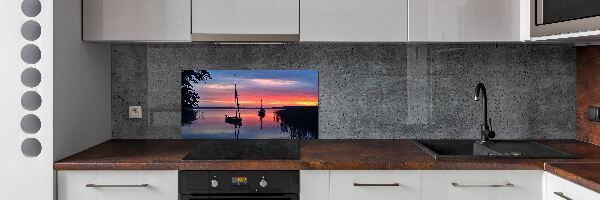 Panel lacobel Plachetnica pri západe slnka