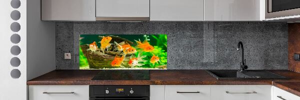 Dekoračný panel sklo Zlaté rybky