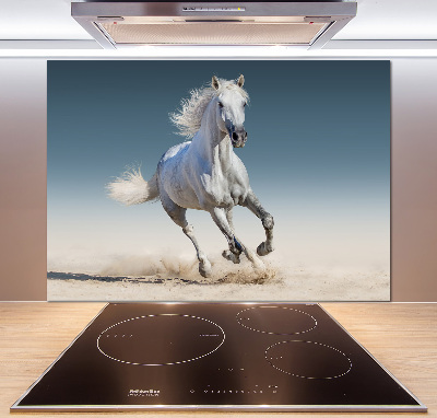 Panel lacobel Biely kôň v cvale