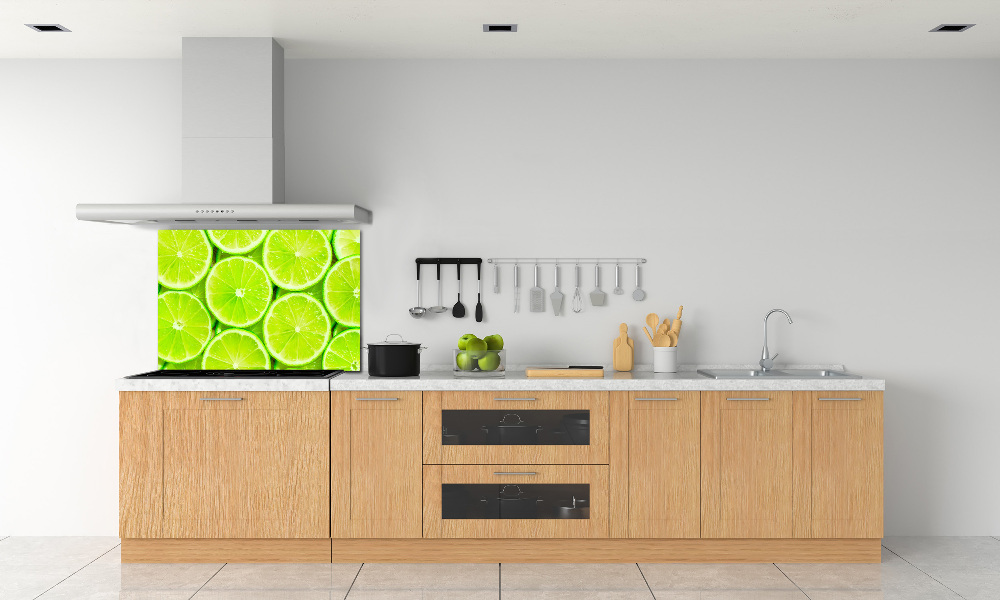 Sklenený panel do kuchyne Limetky