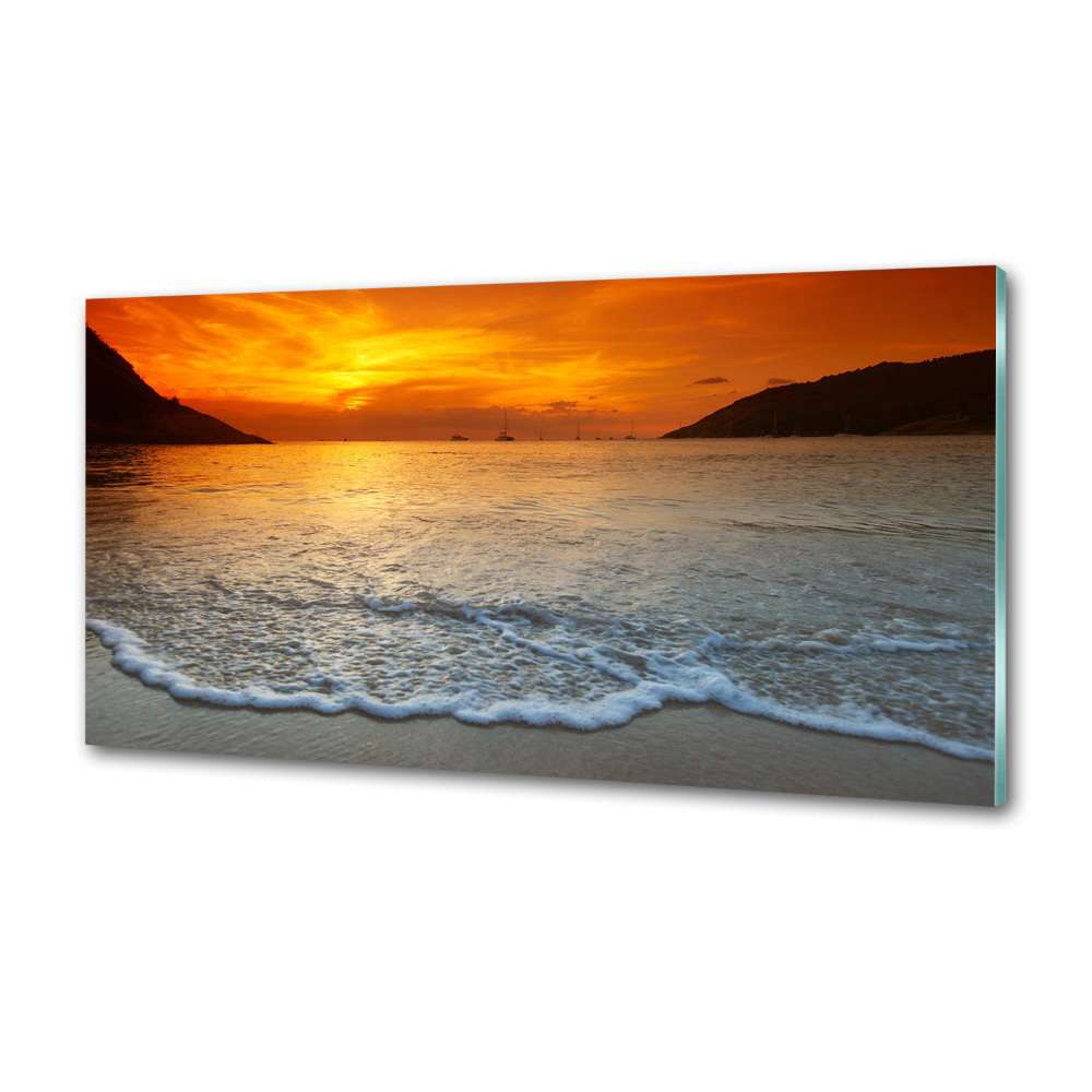 Panel lacobel Západ slnka mora