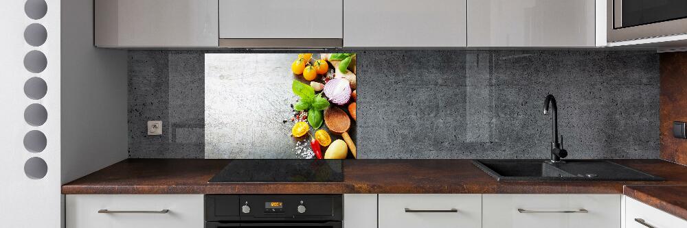 Sklenený panel do kuchyne Zelenina