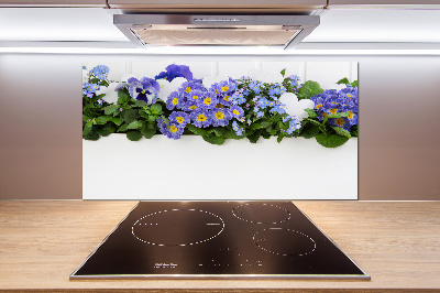 Panel do kuchyne Modré kvety