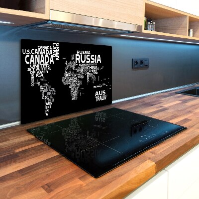 Kuchynská doska zo skla Mapa světa