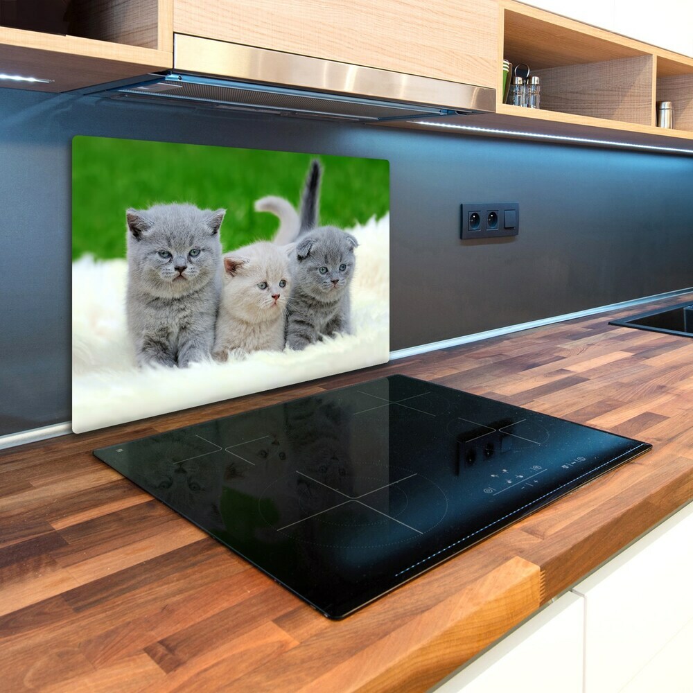 Kuchynská doska zo skla Tri mačky na deke