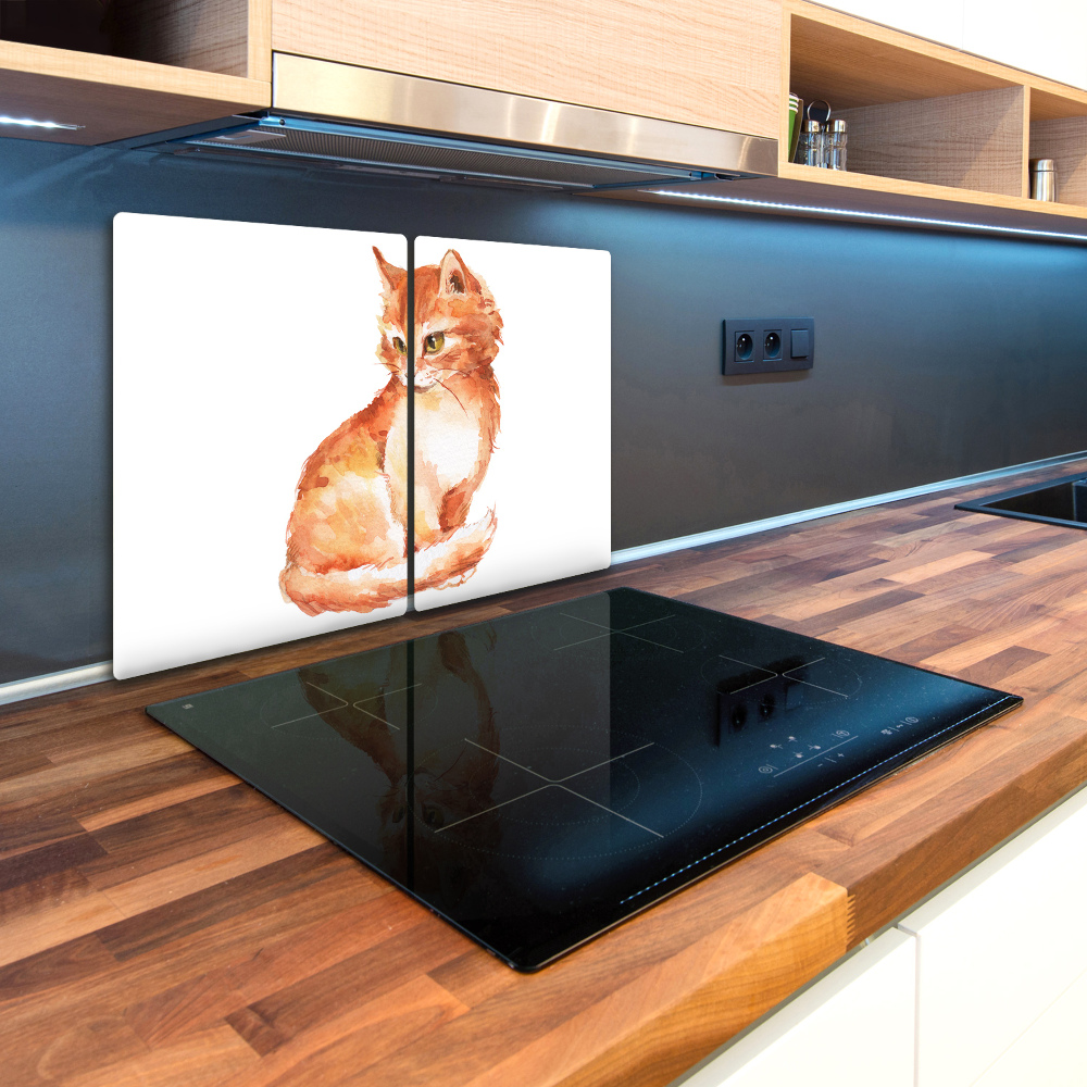 Kuchynská doska zo skla Červená mačka