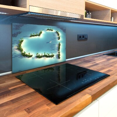 Kuchynská doska zo skla Ostrovy tvar srdca