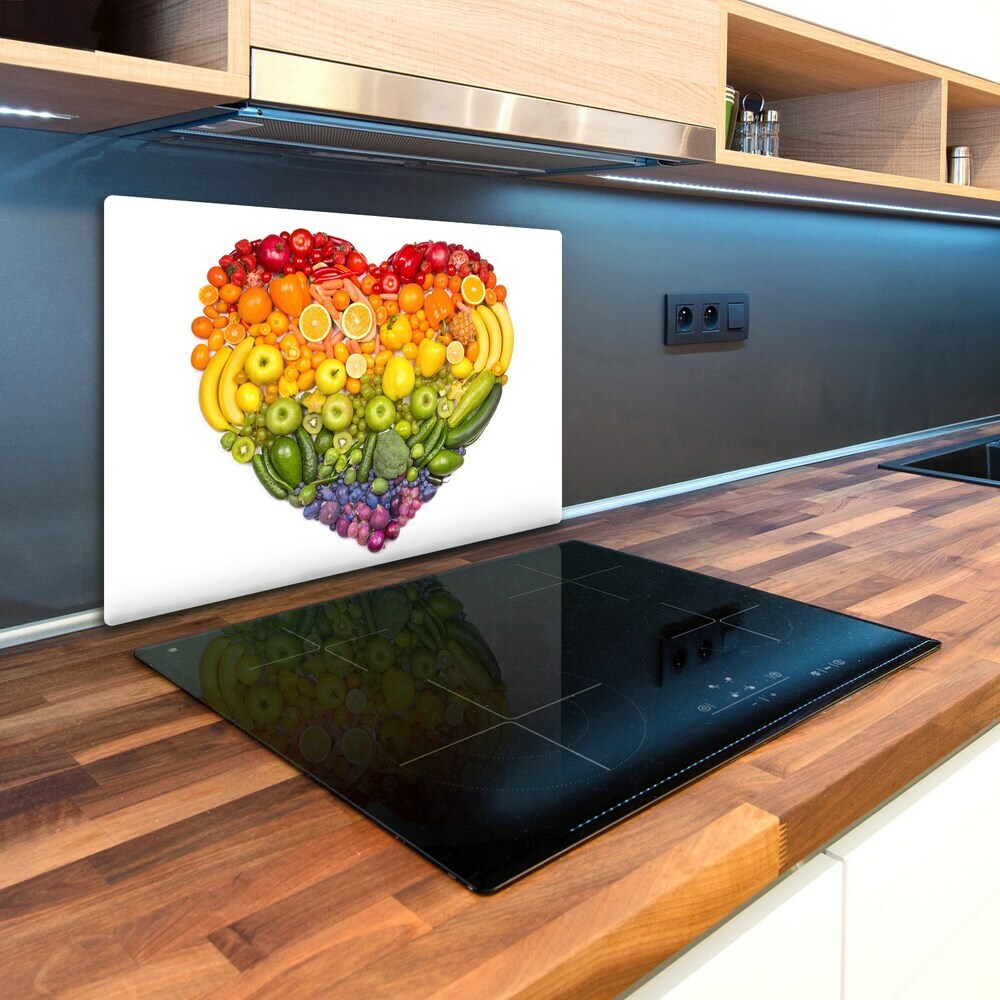 Kuchynská doska veľká zo skla Zeleninové srdce