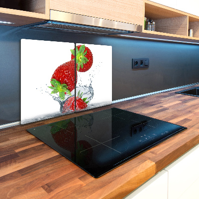 Kuchynská doska veľká zo skla Spadajúce jahody