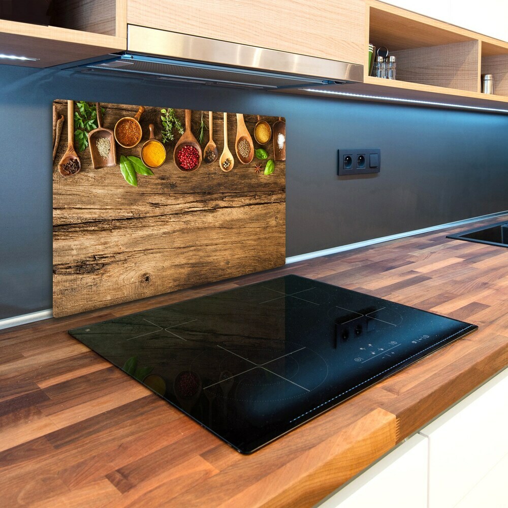 Kuchynská doska veľká zo skla Korenie drevo