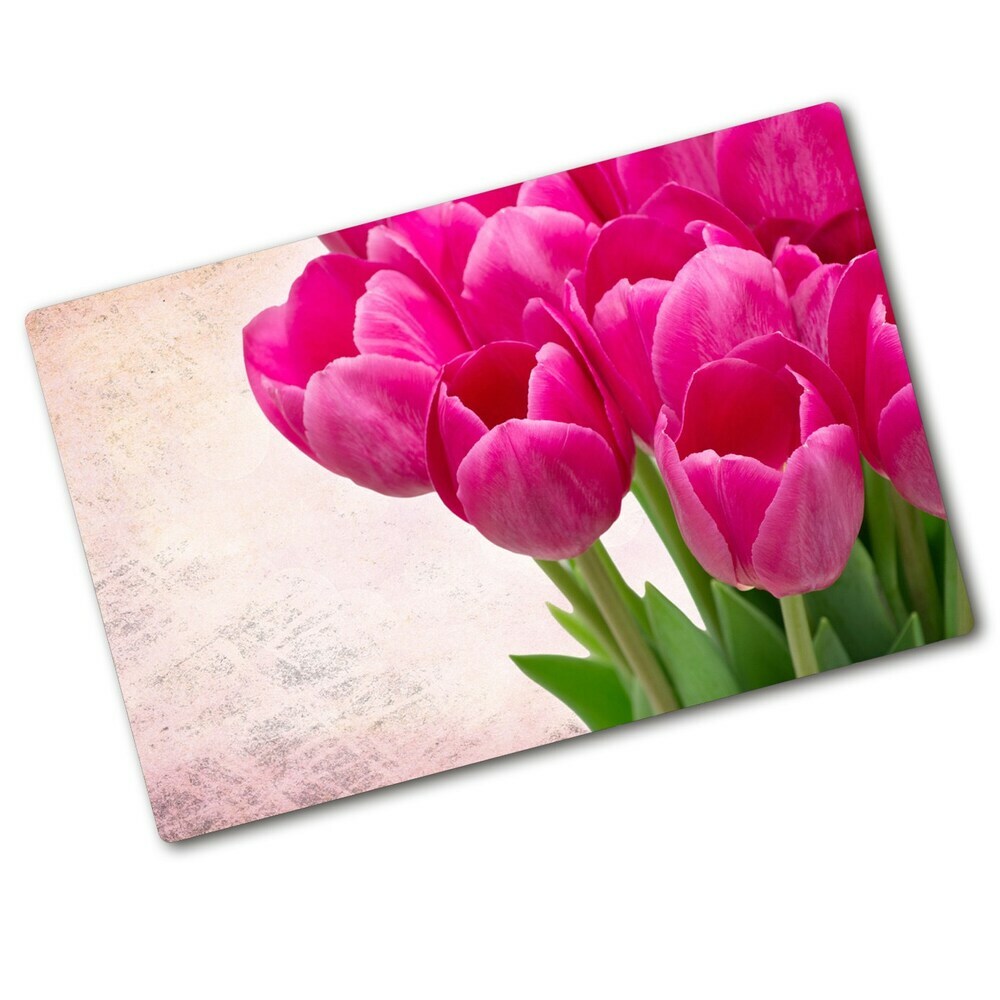 Doska na krájanie tvrdená Ružové tulipany