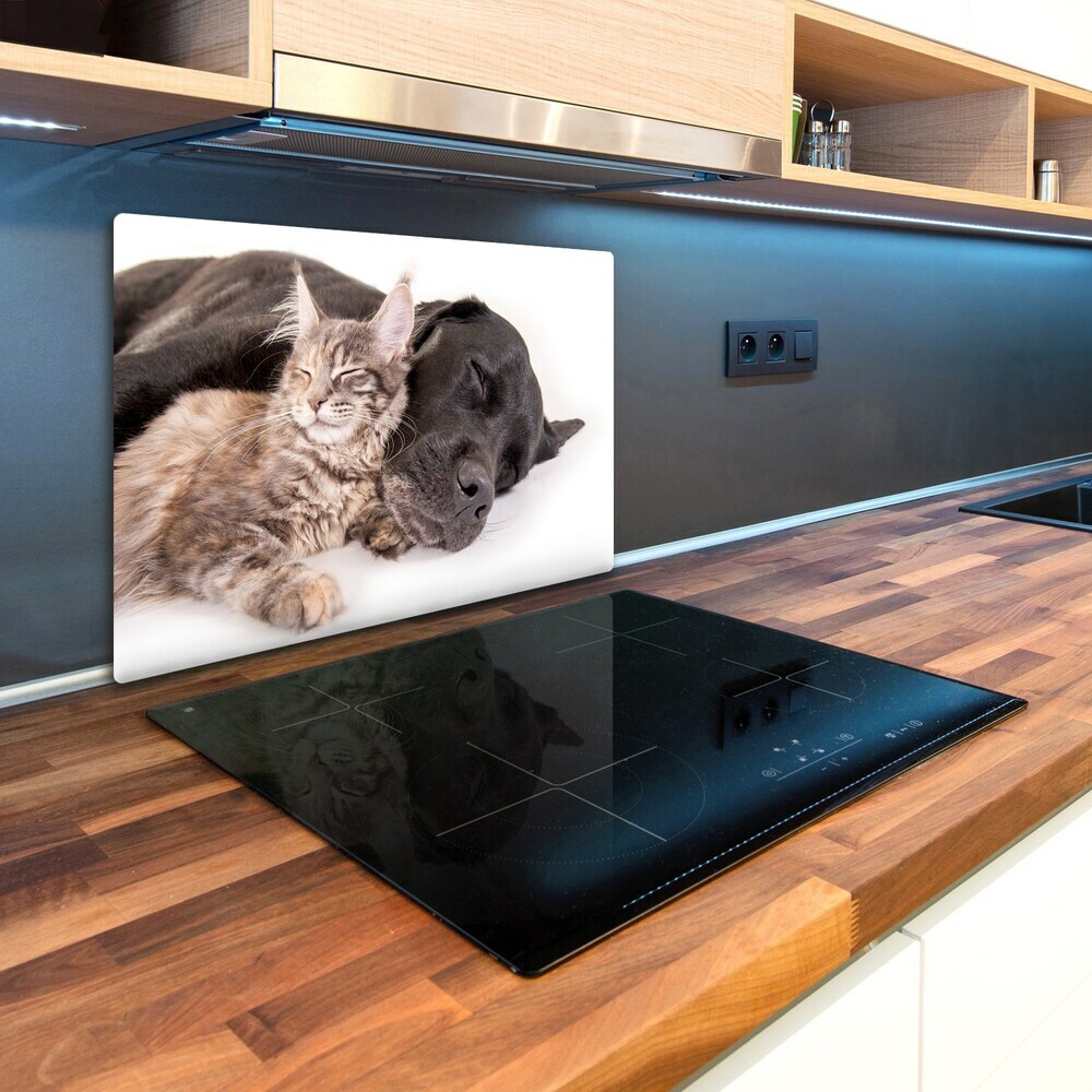 Kuchynská doska zo skla Pes s mačkou