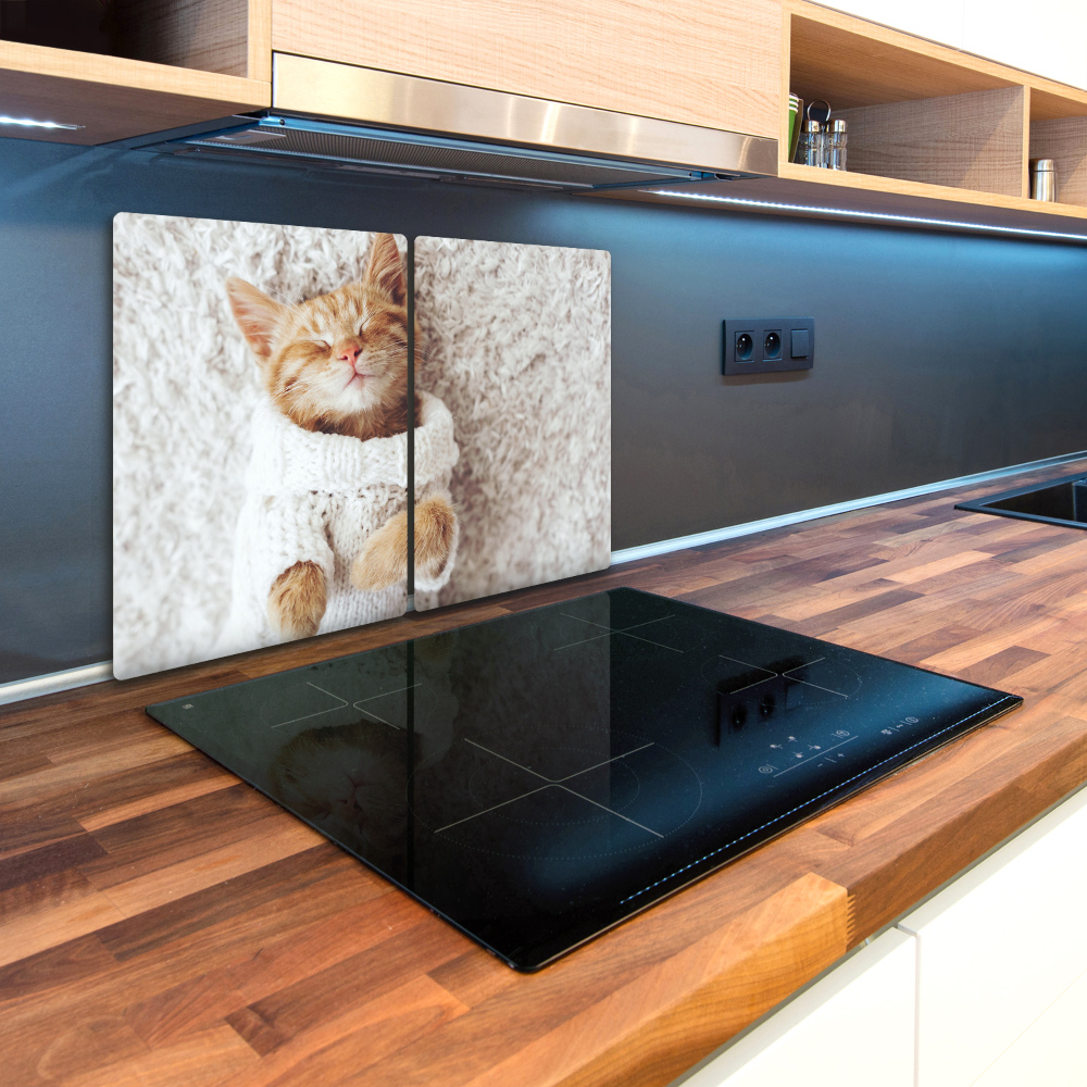 Kuchynská doska zo skla Mačka vo svetri