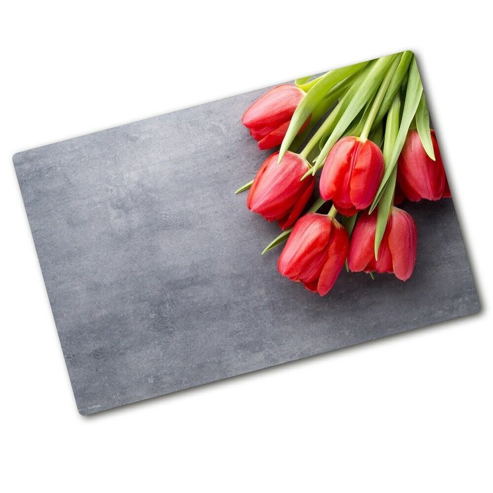Doska na krájanie tvrdená Červené tulipány