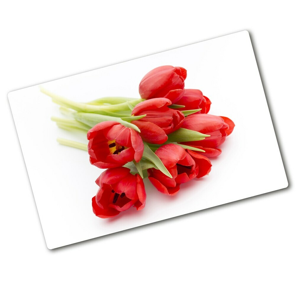 Doska na krájanie tvrdená Červené tulipány