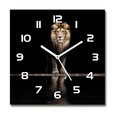 Sklenené hodiny štvorec Portrét leva