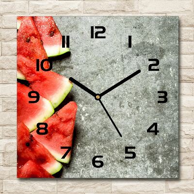 Sklenené hodiny štvorec Nakrájaný melón
