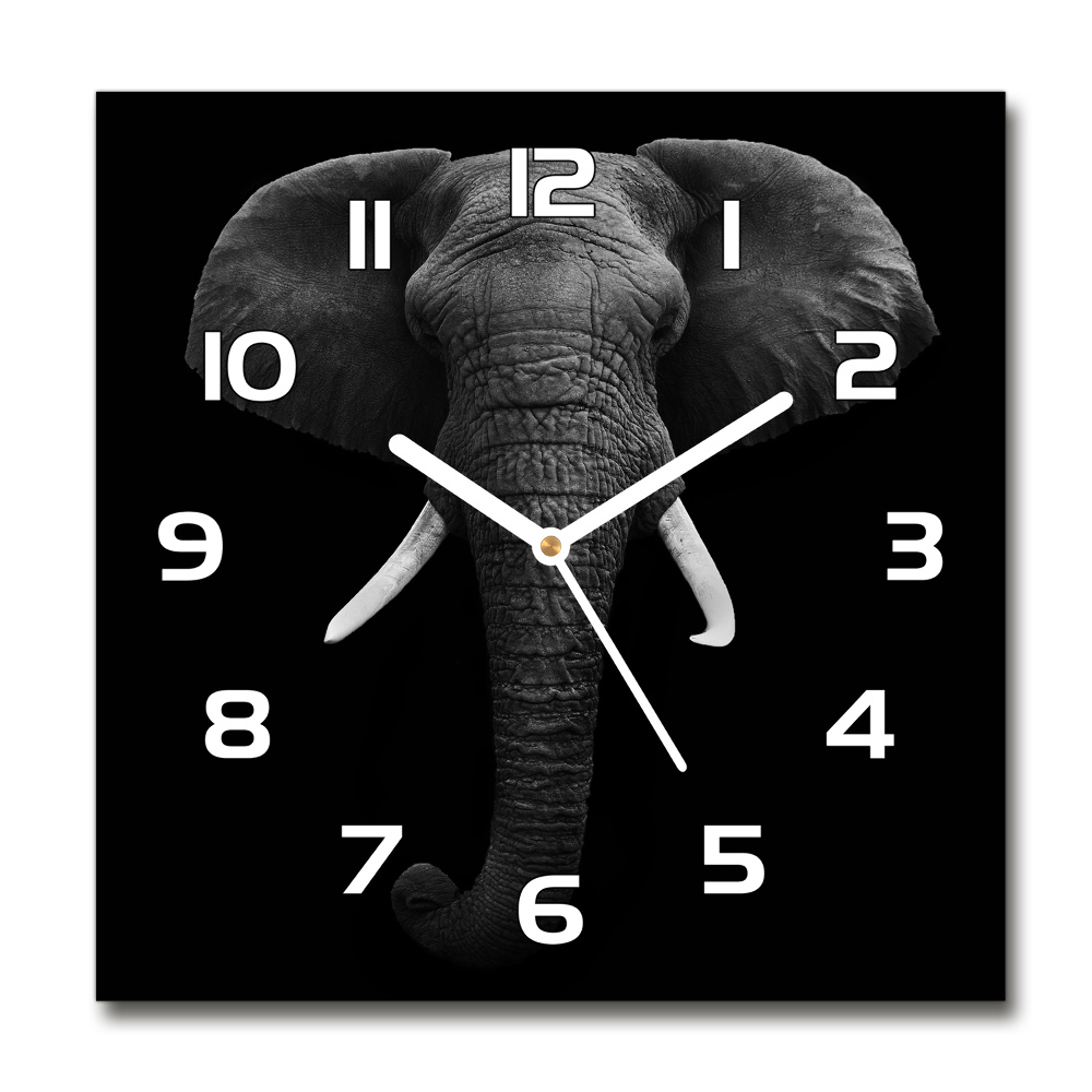 Sklenené hodiny štvorec Africký slon