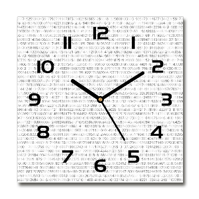 Sklenené nástenné hodiny štvorec Binárny kod