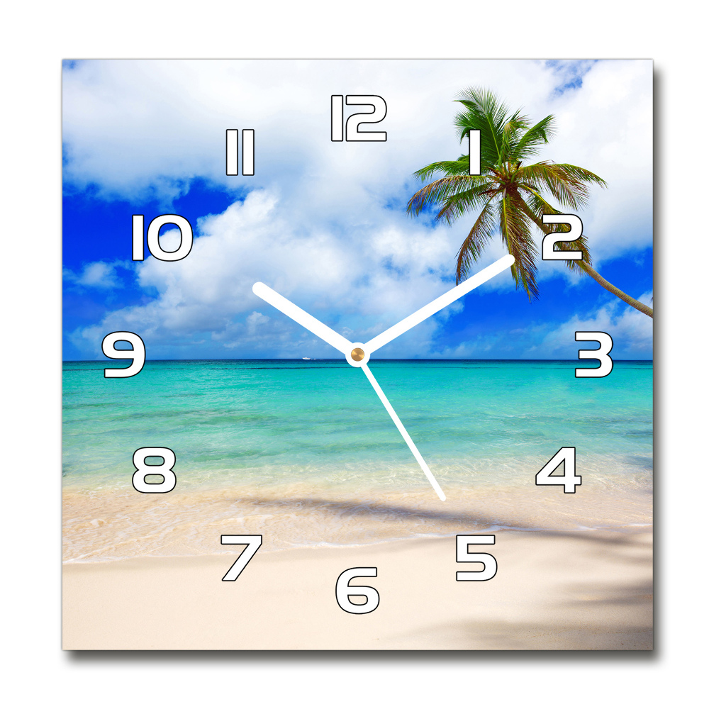 Sklenené hodiny štvorec Karibik pláž