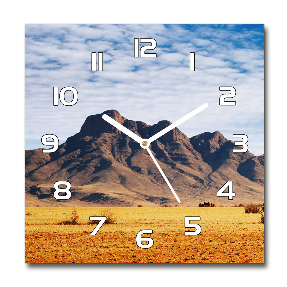 Sklenené hodiny štvorec Namíbie skaly