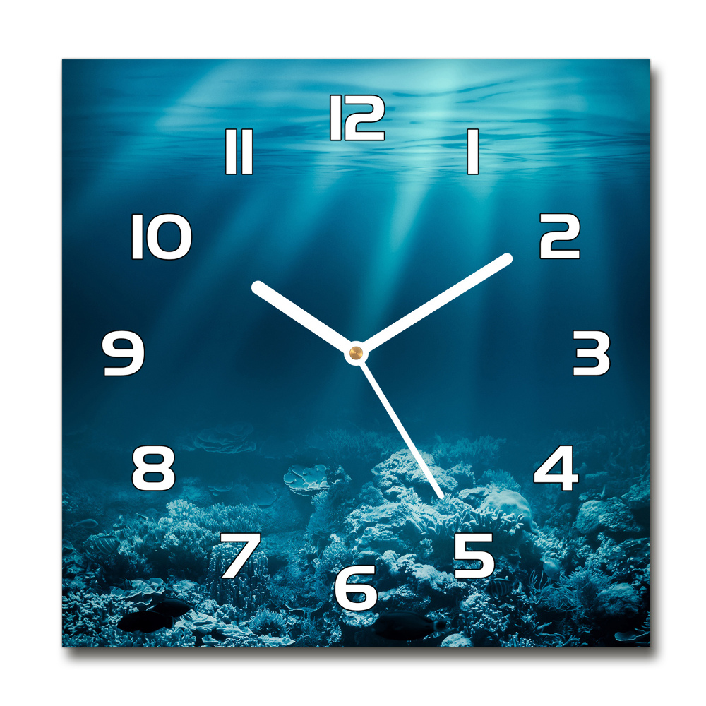 Sklenené hodiny štvorec Podvodný svet