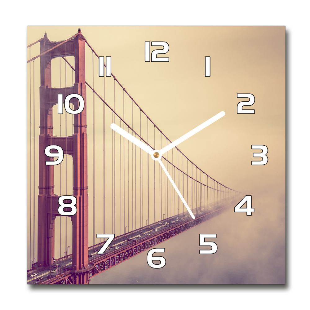Sklenené hodiny štvorec Most San Francisco