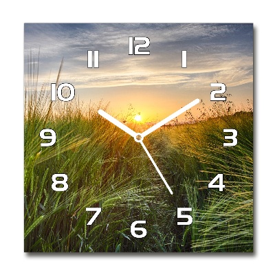 Sklenené hodiny štvorec Pole pšenice