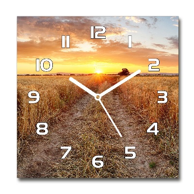 Sklenené hodiny štvorec Pole pšenice