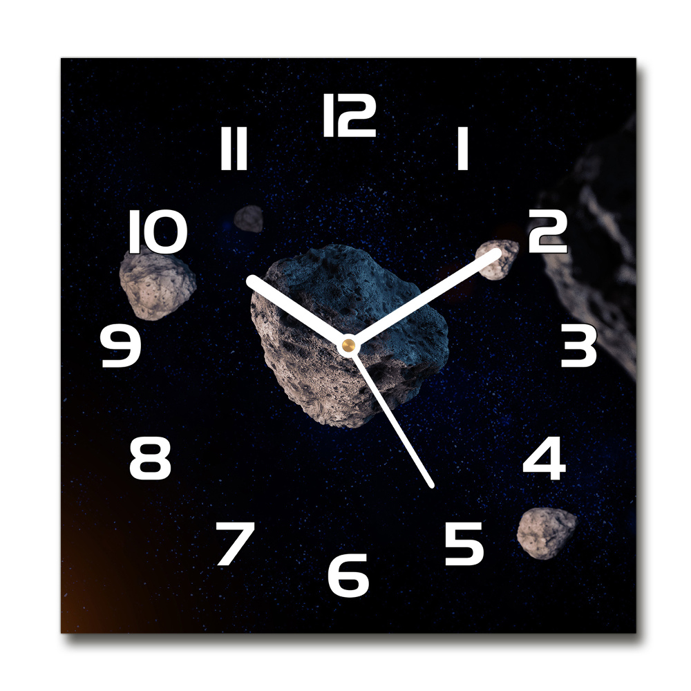 Sklenené nástenné hodiny štvorec Meteory