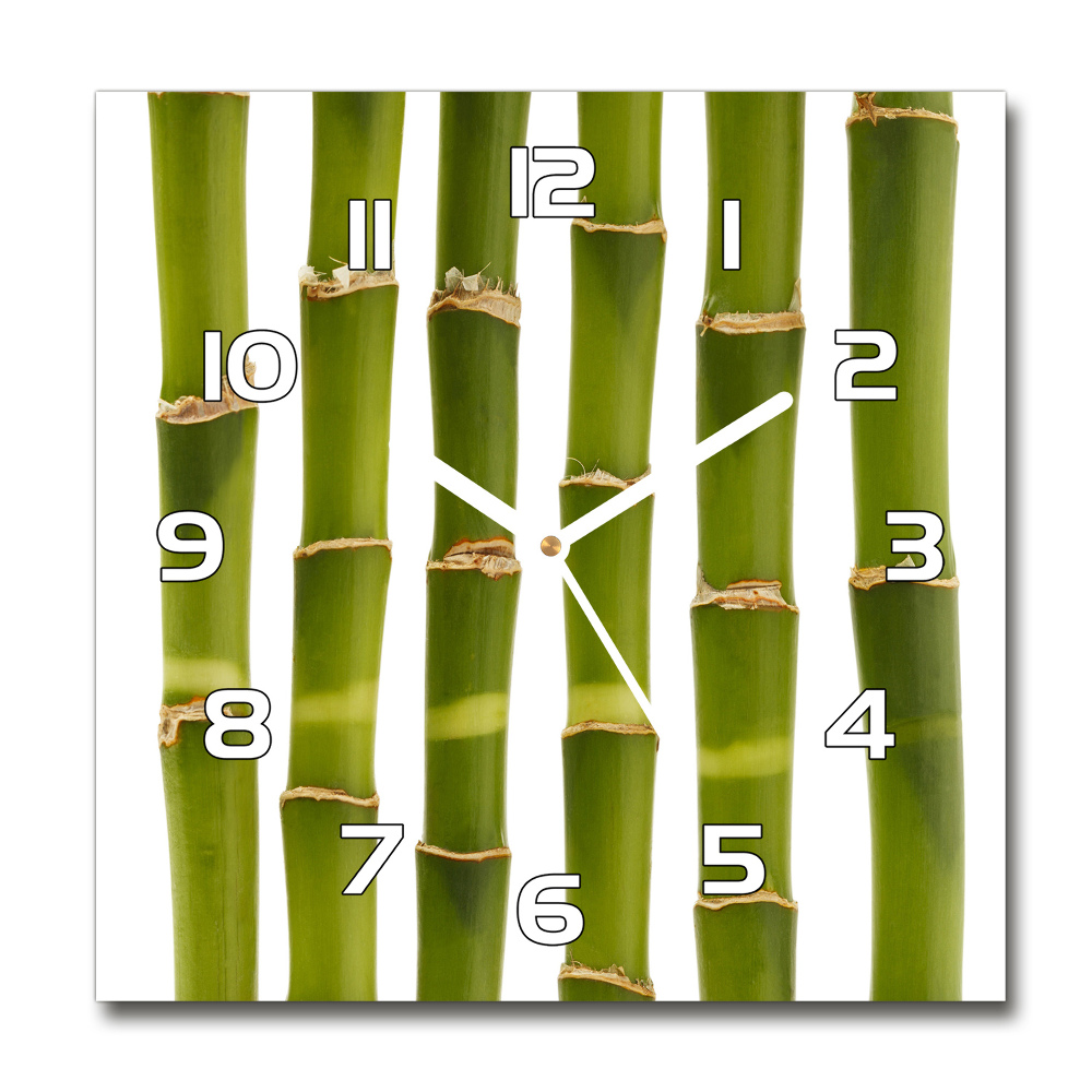 Sklenené nástenné hodiny štvorec Bambus