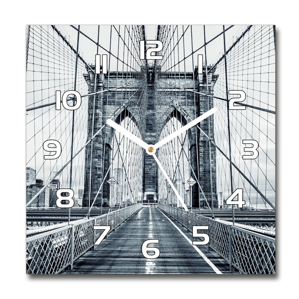 Sklenené hodiny štvorec Brooklynský most