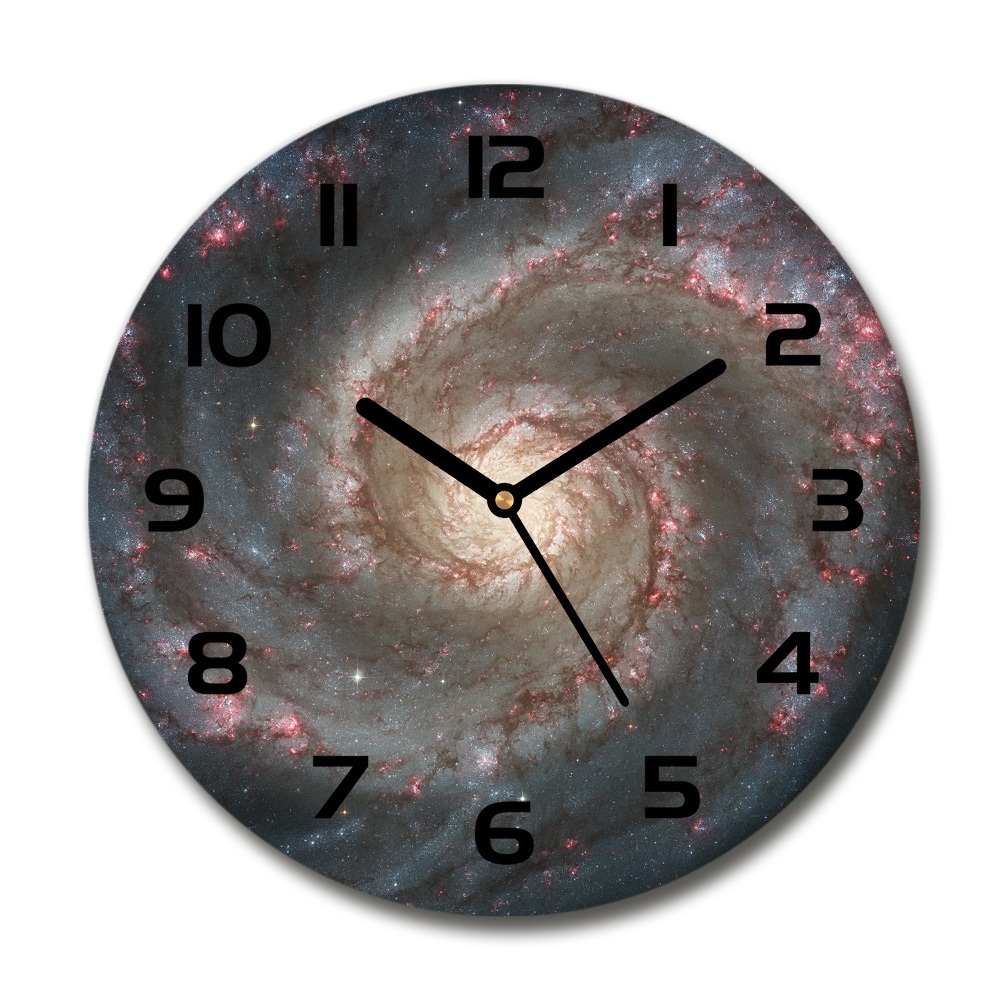 Sklenené nástenné hodiny okrúhle Hmlovina