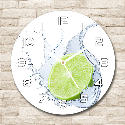Sklenené nástenné hodiny okrúhle Limetka
