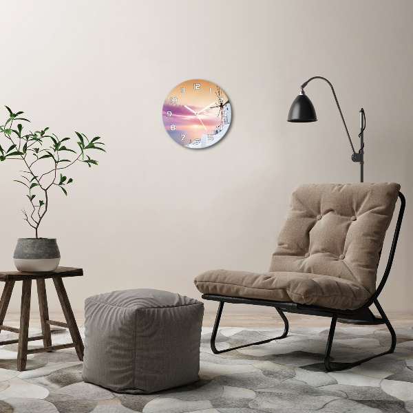 Sklenené hodiny okrúhle Santorini Grécko