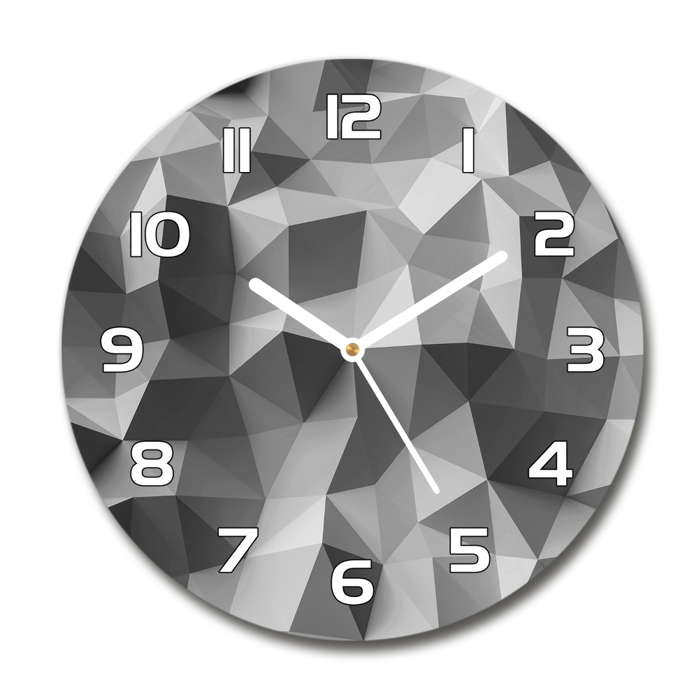 Sklenené hodiny okrúhle Abstraktné trojuholníky