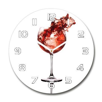 Sklenené hodiny okrúhle Pohárik vína